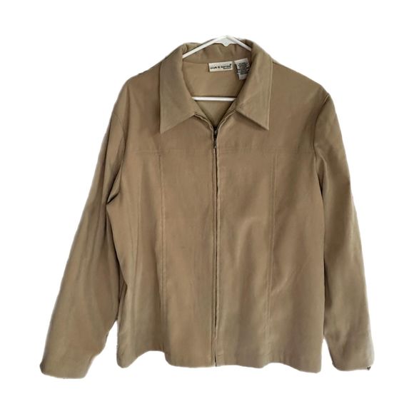 Croft & Barrow Women's Tan Zip-up Jacket, XL, Pre-owned - Picture 3 of 7